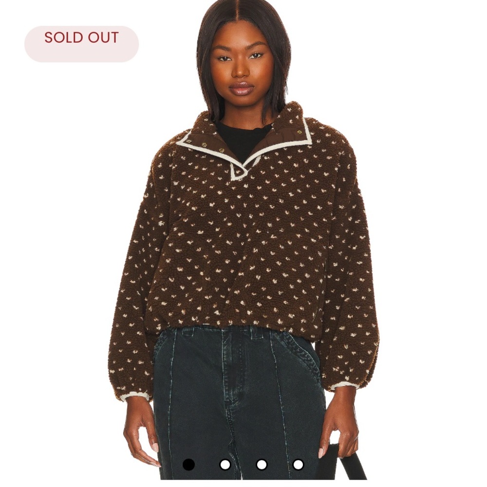 Brown Teddy Jacket with Boxy Fit and White Collar